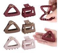 6Pcs Triangle Hair Claws for Women, 3 Inch Flexible & Unbreakable TPEE-Silicone Blend Hair Clips, Safe Shatterproof Non-Slip Strong Hold, Durable Medium Claw Clip Set (Multicolor3)
