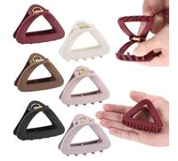 6Pcs Triangle Hair Claws for Women, 3 Inch Flexible & Unbreakable TPEE-Silicone Blend Hair Clips, Safe Shatterproof Non-Slip Strong Hold, Durable Medium Claw Clip Set (Multicolor1)