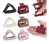 6Pcs Triangle Hair Claws for Women, 3 Inch Flexible & Unbreakable TPEE-Silicone Blend Hair Clips, Safe Shatterproof Non-Slip Strong Hold, Durable Medium Claw Clip Set (Multicolor5)