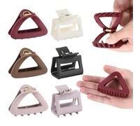 6Pcs Triangle Hair Claws for Women, 3 Inch Flexible & Unbreakable TPEE-Silicone Blend Hair Clips, Safe Shatterproof Non-Slip Strong Hold, Durable Medium Claw Clip Set (Multicolor4)