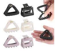 6Pcs Triangle Hair Claws for Women, 3 Inch Flexible & Unbreakable TPEE-Silicone Blend Hair Clips, Safe Shatterproof Non-Slip Strong Hold, Durable Medium Claw Clip Set (Multicolor6)