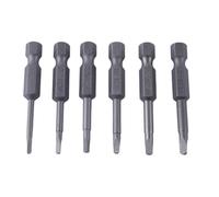 6Pcs Triangle Head Screwdriver Bit Set for Precision Electronics and Household Appliances, 50mm Length, 6 35mm Hex Shank, Alloy Steel