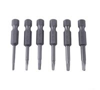 6Pcs Triangle Screwdriver Bits 50mm, TA1.8-3.0 Alloy Steel Magnetic Driver Bit Set with 6.35mm Hex Shank for Electric Drill Power Tools