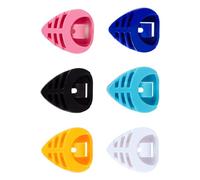 6PCS Triangle Shape Guitar Pick Holder Adhesive Back and Spring Stick Guitar Pick Clip Case Unbearable