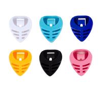 6Pcs Triangle Shape Guitar Picks Holder with Adhesive Back and Spring Stick on Guitar Pick Clip Case Enduring Picks Placement
