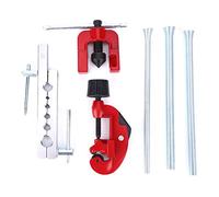 6Pcs Tube Expander Steel Spring Flaring Tool Kit for Condenser Maintenance HVAC Repair Multi Size 3 28mm Copper Aluminum Tube Expander Reamer Set Cutting Bracket Clamp Plate
