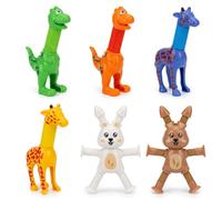 6PCS Tubes Sensory Items, Animal Design Object Set with Dinosaur, Deer Shapes and Rabbit, for Creative Play, Colourful Educational Object for Various People