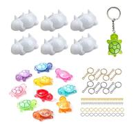 6Pcs Turtle Resin Moulds Silicone Kit with Keyring Accessories, 3D Sea Animal Epoxy Casting Mould for Keyrings, Jewellery Making, Bag Charms & DIY Crafts Supplies