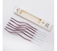 6PCS Twisted Birthday Candles with Holder - Pink - Happy Birthday Candle Set (Pink)