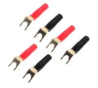 6pcs U-shaped Audio Plug Adapter Banana Plug Terminal Connector | Gold Plated Copper, No Soldering Installation, Easy Pole Distinction, Stable Signal Transmission