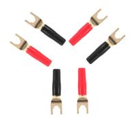 6pcs U-shaped Banana Plug Speaker Cable Wire Connector | Gold-plated Copper, Y Screw Lock Design, No Soldering Installation, Easy Polarity Distinction