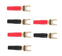 6pcs U-shaped Banana Plug Terminal Connectors Gold Plated Copper | No Soldering, Y Type Screws Locking, Stable Sound Transmission, Convenient Positive and Negative Pole Distinction