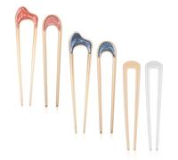 6pcs U Shaped French Hair Pin, Delicate Metal French Vintage Twist Bun Hair Fork, Chignon Hairpin Accessories Gifts for Women Thick Thin Hairstyles (Style 2)