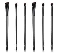 6pcs Ultra Thin Flat Eyebrow Tint Brushes - Angled Eyeliner & Precision Eye Makeup Brushes, Brow Stain Tool