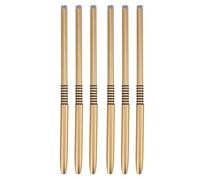 6Pcs Ultra Thin Nail Liner Brushes Set, Nail Art Brushes for Precision Dotting Drawing Striping, Gel Polish Nail Painting Brush Set with Aluminium Handles and Nylon Bristles for (Gold)