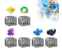 6PCS Underwater Dive Rescue Toys, Pool Diving Toys with Storage Fish Box, Colorful Animal Pool Sinkies Swimming Training Game for Boys and Girls, Summer Pool Beach Party Toy (A)