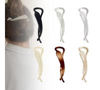 6Pcs Unique Plastic Large Claw Clip Simple Stay Firmly Ponytail Holder Banana Clips Durable Thick Hair French Hair Clips for Hairgrip Hair Accessories