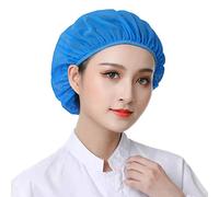 6pcs Unisex Elastic Chef Hat Kitchen Cooking Hat Food Service Hair Nets Adjustable Mesh Cap, Blue Net(pack of 6), One size