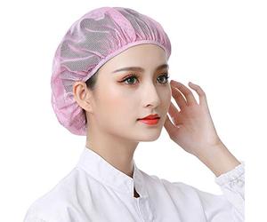 6pcs Unisex Elastic Chef Hat Kitchen Cooking Hat Food Service Hair Nets Adjustable Mesh Cap, Pink, One size