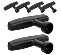 6pcs Universal Chainsaw Starter Pull Handle with Rope, Black Plastic | Ergonomic Grip, Easy Installation, Reliable Replacement Part, Accessory for Saws and Chain Pull Use