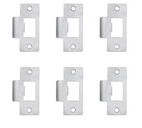 6PCS Universal Door Strike Plate，Replacement Lock Strike Plate T Strike Deadbolt with Screw，Stainless Steel Deadbolt Covers Door Reinforcement Kit for Interior Exterior Door Use(Silver)