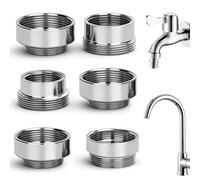 6PCS Universal Faucet Adapter Kit, Water Tap Adapter with Multiple Sizes from 16mm to 28mm, Kitchen Tap Adapte r, for Connecting Garden Hose, Sink Sprayers, Water Filters