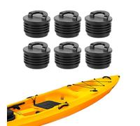 6pcs Universal Kayak Scupper Plug Kit, Watertight Rubber Push-in Boat Drain Plugs with Reinforced Pull Handle for Sit-On-Top Kayaks Canoes & Boats (Black)