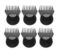 6pcs Universal Plastic Dryer Comb Attachment for Curly Hair Styling | Precision Nozzle, Fine Tooth Design, Simultaneous Drying and Combing, Black Finish for Travel and Bathroom