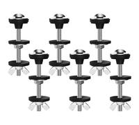 6PCS Universal Toilet Seat Bolts Kit, Heavy Duty Toilet Tank Bolts Replacement, Waterproof Stainless Steel Toilet Seat Screws and Rubber Washers Gaskets with Extra Long Nut