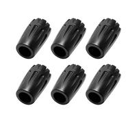 6Pcs Universal Trekking Pole Tips, Durable Rubber Ferrules with Enhanced Grip for Hiking Poles, Walking Sticks & Crutches - Fit Most Terrain Like Asphalt, Rock, Snow, Mud (Black)