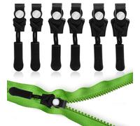 6PCS Universal Zipper Repair Kit - 3 Sizes Zipper Puller Replacement & Fixing Slider for Luggage, Backpacks, Jackets & Jeans