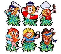 6pcs Upside Down Pineapple Magnet, Funny cruise door magnets Cute Cruise Magnets Magnetic Decorations Cruise Door Decorations Magnetic for Refrigerator Fridge Decor(Cruise Career Style)