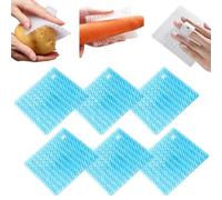 6Pcs Vegetable Brush with Finger Holder Multifunctional Flexible Potato Scrubber Brush Multi-Purpose Fruit and Veggie Brush Scrubber Carrots Cucumber Kitchen Gadgets (Blue)