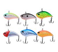 6PCS VIB Vibration Fishing Lure, Artificial Plastic Swimbait with Built - in Steel Balls, Lifelike 3D Baitfish Design with Treble Hook for Freshwater and Saltwater
