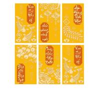 6pcs Vietnamese Culture Inspireds Red Envelopes with Frosted Texture Lunars Year Horses Pattern Good Luck Packaging Cultural Diversity Festival Gift Bag