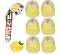 6PCS Vitamin C Shower Filter, Lemon Flavor Balm Vitamin C Infused Shower Head Filters Soften Hard Water, Head Helps Dry Skin & Hair Loss