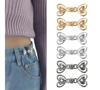 6pcs Waist Tightener, Waist Tightener Clips, Waist Cincher Clip For Loose Jeans, No Sew Adjustable Waistband Tightener, Pearl Trouser Waist Tightener For Pants Skirts Decoration Accessories