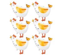 6pcs Walking Chicken Foil Balloons, 25.6x24.8 Inch Large Farm Animal Balloons with Feet Creative Decorations for Kids Birthday Baby Shower Farm Theme Party