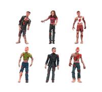 6PCS Walking Dead Zombie Toy Play Set 4'' Action Figure PVC Model Gift Biohazard
