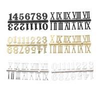 6pcs Wall Clock Numerals DIY Plastic Set with Arabic and Roman Styles