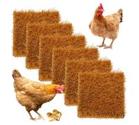 6Pcs Washable Chicken Nesting Pads,Chickens Pads Artificial Grass Rug Reusable Hens Nest Boxes Pad