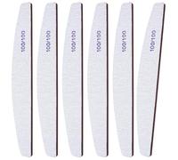 6Pcs Washable Professional Nail Files, 100/100 Grit Double Sided Nail Files for Natural Gel and Acrylic Nails, Half-Moon Fingernail File Manicure Tools Nails Buffing Block for Home Salon