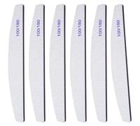 6Pcs Washable Professional Nail Files, 100/180 Grit Double Sided Nail Files for Gel Natural and Acrylic Nails, Half-Moon Fingernail File Manicure Tools Nails Buffing Block for Home Salon and Pet