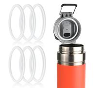 6pcs Water Bottle Gasket Replacement, Silicone Water Bottle O Lid Rubber Seal Ring Glass Cup Cap Gasket for Thermos 24oz 36oz Compatible with Stanley Quick Filp GO (Clear)