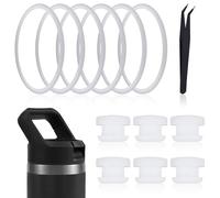 6pcs Water Bottle Seal Ring & Breather Plug Kit, Including 6 Breather Plug & 6 Cap O Ring Gasket Replacement Accessories Compatible with YETI Rambler Jr 12oz Kid Cup (Outer Diameter: 2.72x2.72 Inch)