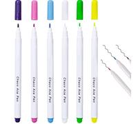 6Pcs Water Erasable Fabric Marking Pens, Aqua Trick Marker Fabric Marker Pen Auto-Vanishing Ink Pen Cross Stitch Faded Pen for Tailor's Chalk Patchwork Quilting Dressmaking Sewing Tracing Embroidery