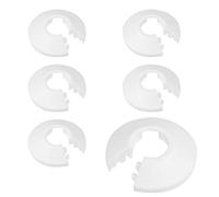 6pcs Water Pipe Covers 15mm Plastic Radiator Collar - White Sleeves for Heating Pipes Decoration, 15mm Diameter