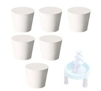 6pcs Water Table Plug Replacement Compatible with Step 2, Solid Rubber Stoppers Tapered Water Table Drain Plug for Test Tubes Plant Pots Flasks (White)