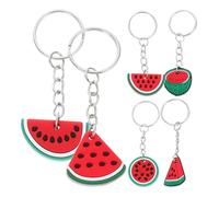 6pcs Watermelon Keyring Pendant Set PVC Fruit Keychain Charms Birthday Party Favor Bag Hanging Decoration