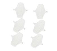 6pcs Waterproof Cloth Sanitary Napkins with Button White Cotton Pads | Reusable Washable Liners, Portable Carry Design, Daily and Postpartum Use, for Women, Reduces Waste
